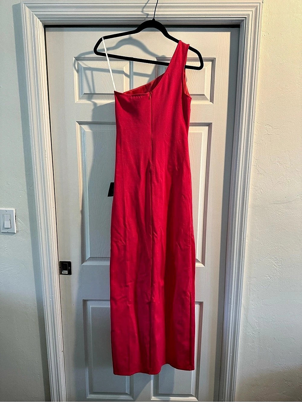 Lulus Keeper of My Heart Magenta One-Shoulder Maxi Dress Medium
